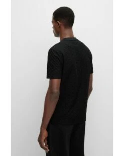 BOSS Mens Tiburt Monogram Pattern T Shirt, Black Tee 9 BOSS Mens Tiburt Monogram Pattern T Shirt, Black Tee -Boss Shop boss mens tiburt monogram pattern t shirt black tee p42480 255999 image