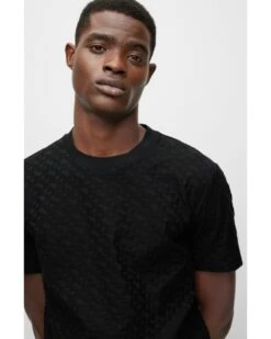 BOSS Mens Tiburt Monogram Pattern T Shirt, Black Tee 11 BOSS Mens Tiburt Monogram Pattern T Shirt, Black Tee -Boss Shop boss mens tiburt monogram pattern t shirt black tee p42480 256007 image