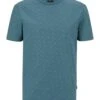 BOSS Mens Tiburt Monogram Pattern T Shirt, Turquoise Aqua Blue Tee -Boss Shop boss mens tiburt monogram pattern t shirt turquoise aqua blue tee p42481 256950 zoom