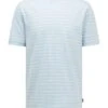BOSS Mens Tiburt Striped Cotton/Linen T Shirt, Blue Tee -Boss Shop boss mens tiburt striped cotton linen t shirt blue tee p41396 237965 zoom