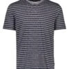 BOSS Mens Tiburt Striped Cotton/Linen T Shirt, Dark Blue Tee -Boss Shop boss mens tiburt striped cotton linen t shirt dark blue tee p41395 247546 zoom