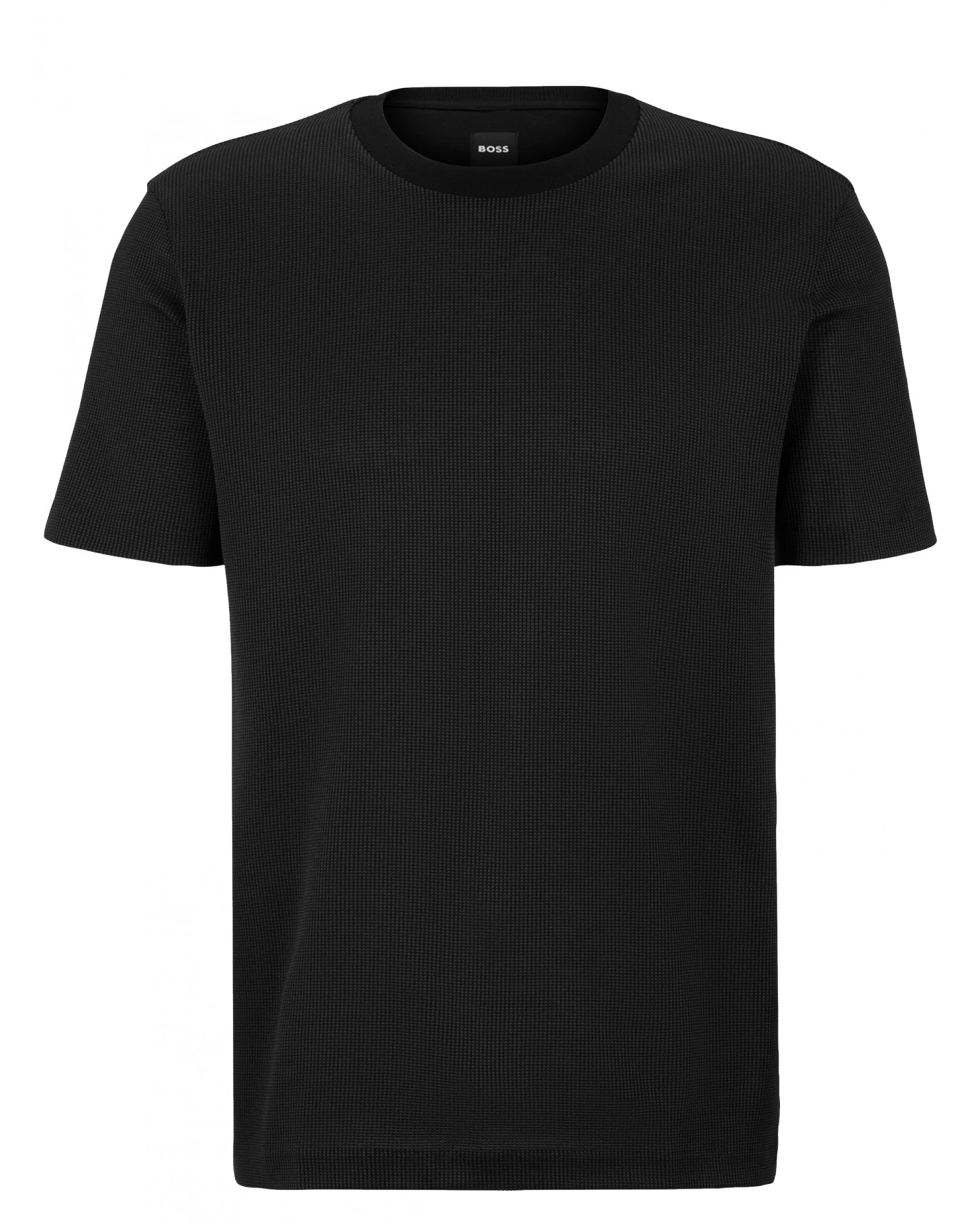 BOSS Mens Tiburt Structured T Shirt Dark Black 3 BOSS Mens Tiburt Structured T Shirt Dark Black