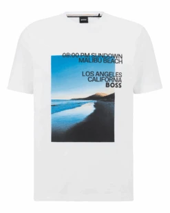 BOSS Mens Tiburt T Shirt White