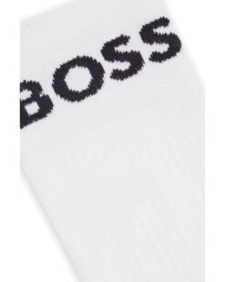 BOSS Mens Two-Pack Navy/White Cotton Blend Logo Socks -Boss Shop boss mens two pack navy white cotton blend logo socks p41467 252558 image