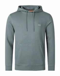 BOSS Mens We Talk Patch Hoodie Open Green