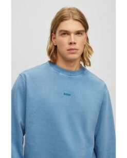 BOSS Mens Wefade French Terry Logo Sweatshirt, Blue Jumper 11 BOSS Mens Wefade French Terry Logo Sweatshirt, Blue Jumper -Boss Shop boss mens wefade french terry logo sweatshirt blue jumper p42749 256351 image
