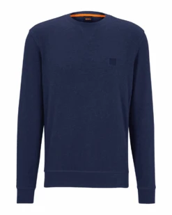 BOSS Mens Westart Sweatshirt Patch Logo Navy