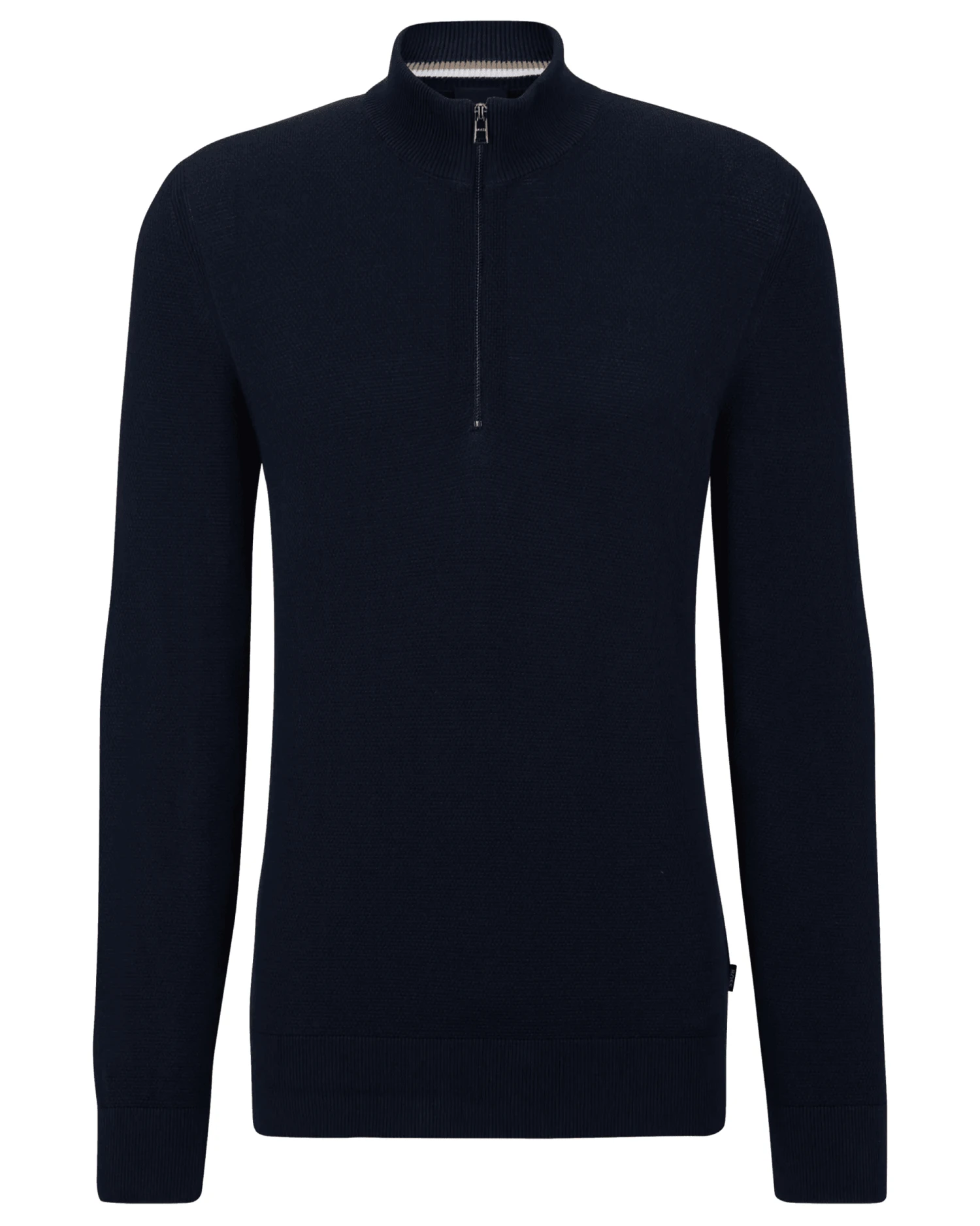 BOSS Mens Zip-Neck Ebrando Knit Jumper Dark Blue 3 BOSS Mens Zip-Neck Ebrando Knit Jumper Dark Blue