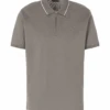 Emporio Armani Mens 1/4 Zip Polo Grey