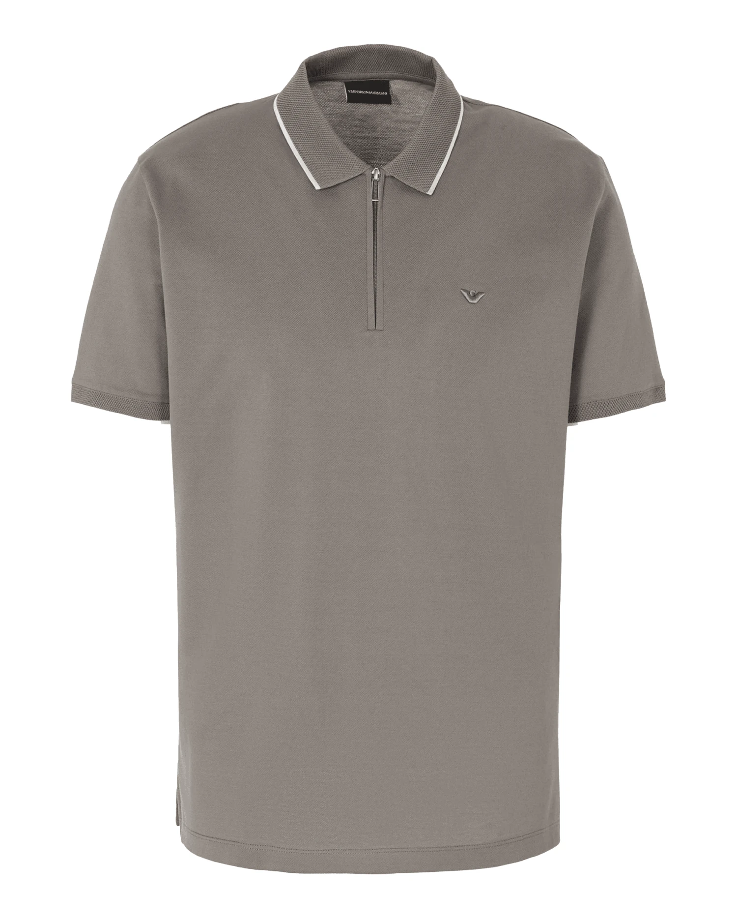 Emporio Armani Mens 1/4 Zip Polo Grey 3 Emporio Armani Mens 1/4 Zip Polo Grey