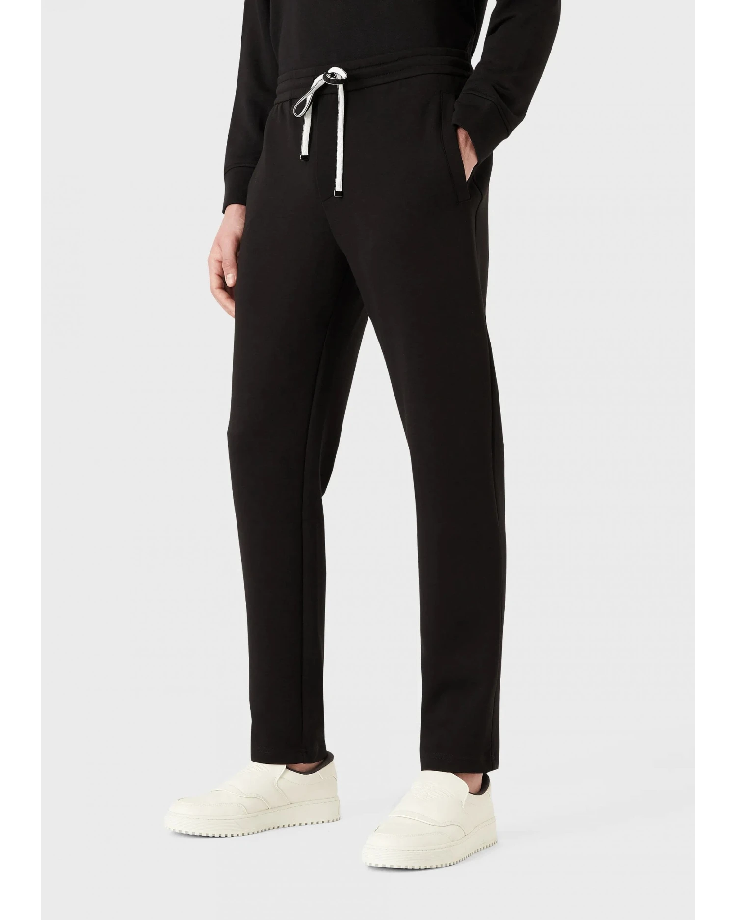 Emporio Armani Mens Double Jersey Eagle Logo Sweatpants, Black Joggers 4 Emporio Armani Mens Double Jersey Eagle Logo Sweatpants, Black Joggers - Image 2