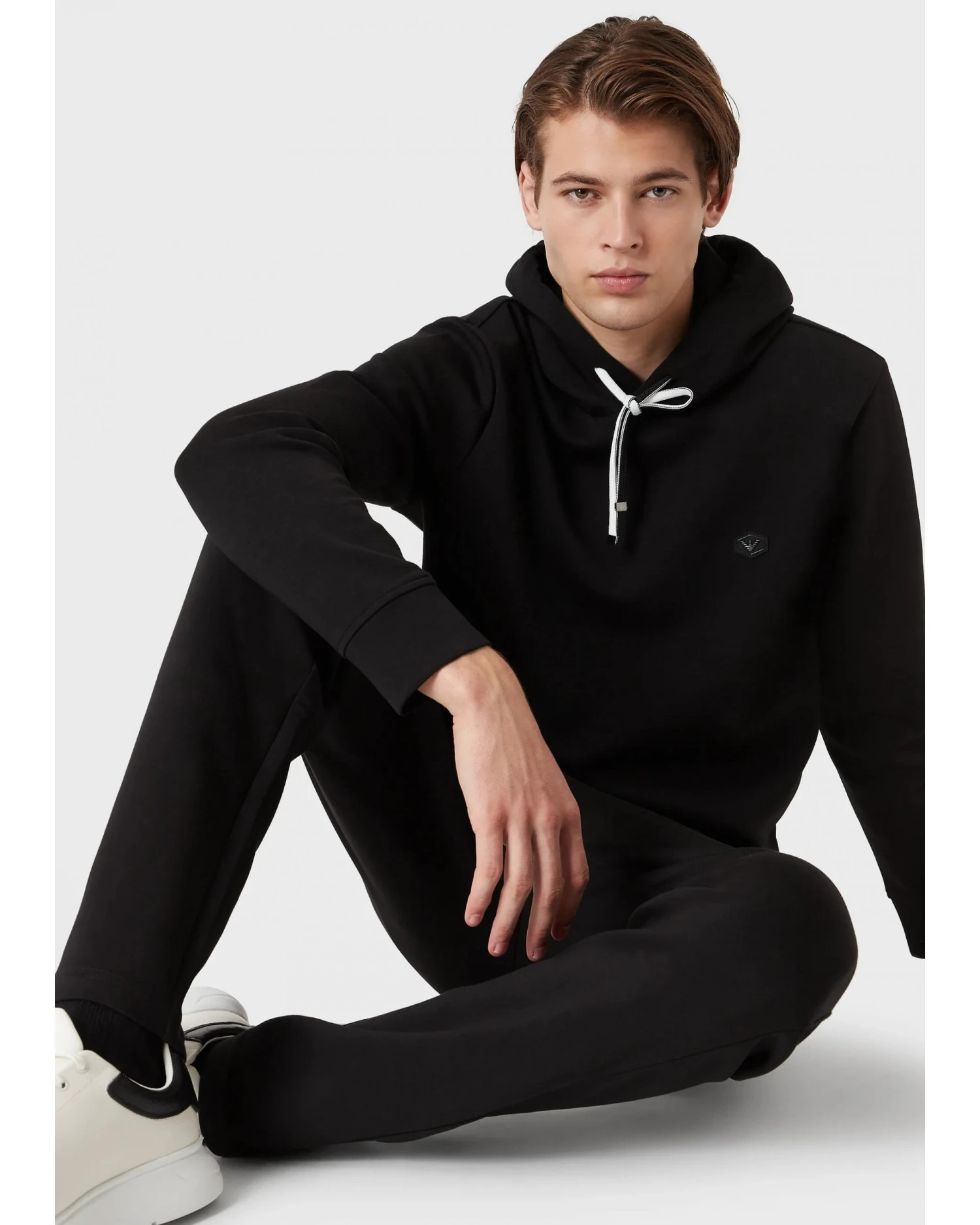 Emporio Armani Mens Double Jersey Eagle Logo Sweatpants, Black Joggers 7 Emporio Armani Mens Double Jersey Eagle Logo Sweatpants, Black Joggers - Image 5