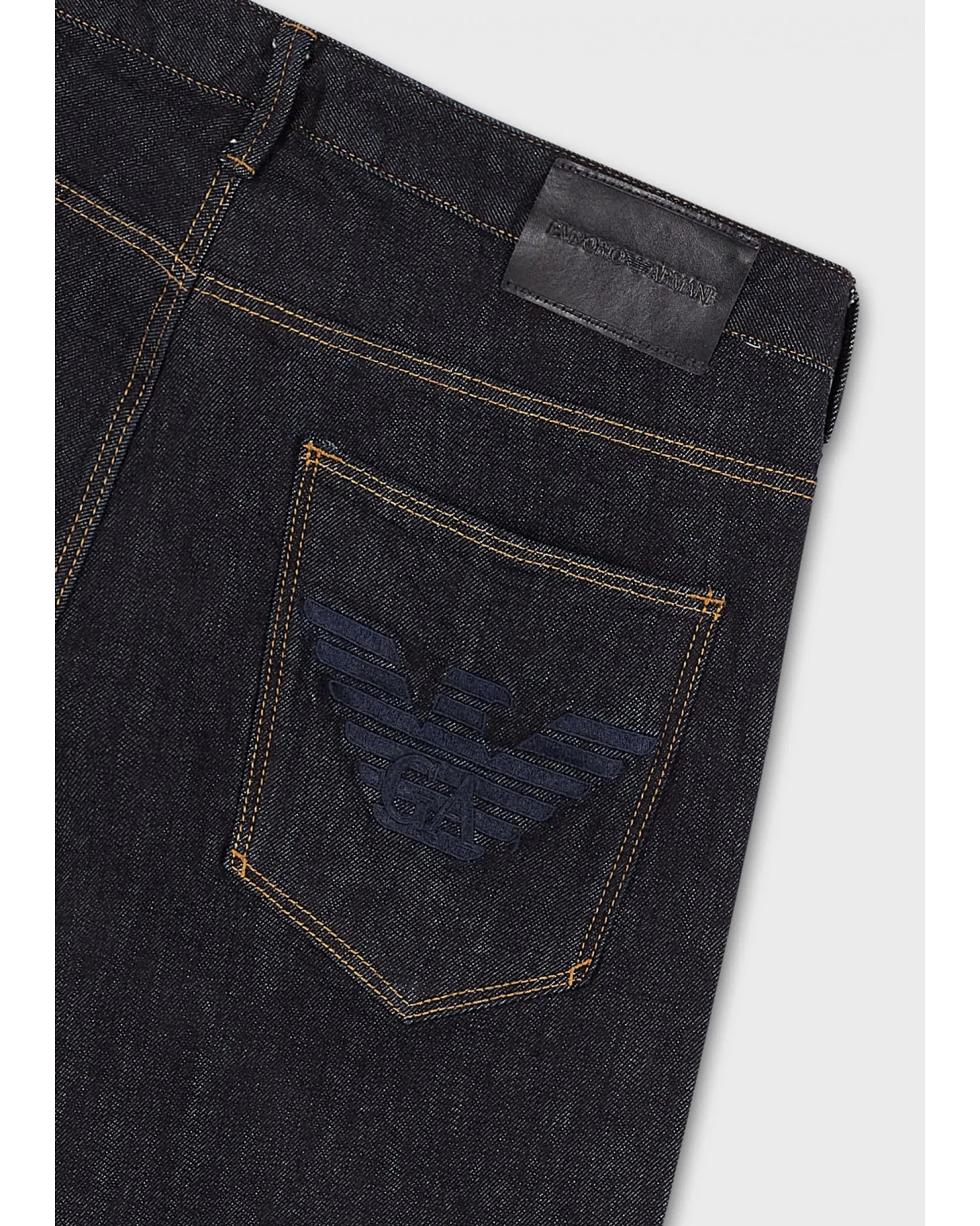 Emporio Armani Mens J06 Slim Fit Embroidered Eagle Jeans, Dark Wash Denim 6 Emporio Armani Mens J06 Slim Fit Embroidered Eagle Jeans, Dark Wash Denim - Image 4