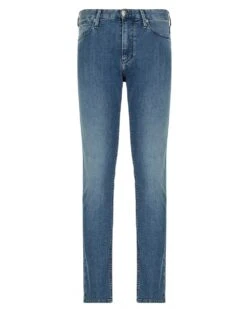 Emporio Armani Mens J06 Slim Fit Twill Comfort Denim Jeans, Light Blue Denim