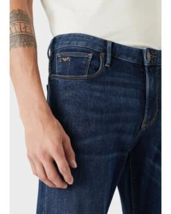 Emporio Armani Mens J06 Slim Fit Washed Twill Comfort Jeans, Mid Blue Denim -Boss Shop emporio armani mens j06 slim fit washed twill comfort jeans mid blue denim p42963 259290 zoom