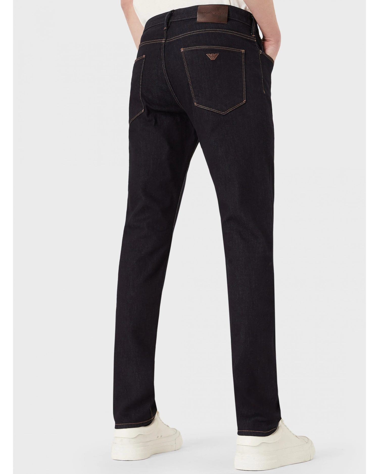 Emporio Armani Emporio Armani Mens J06 Washed Slim Fit Bronze Rinse Jeans Dark Navy 4 Emporio Armani Emporio Armani Mens J06 Washed Slim Fit Bronze Rinse Jeans Dark Navy - Image 2