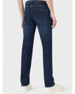 Emporio Armani Mens J45 Regular Fit Mid Whisker Jeans Dark Blue -Boss Shop emporio armani mens j45 regular fit mid whisker jeans dark blue p44580 283535 zoom