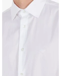 Emporio Armani Mens Poplin Short Sleeve Shirt White -Boss Shop emporio armani mens poplin short sleeve shirt white p44595 283765 zoom