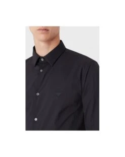 Emporio Armani Mens Stretch Logo Shirt Black -Boss Shop emporio armani mens stretch logo shirt black p44307 277087 image