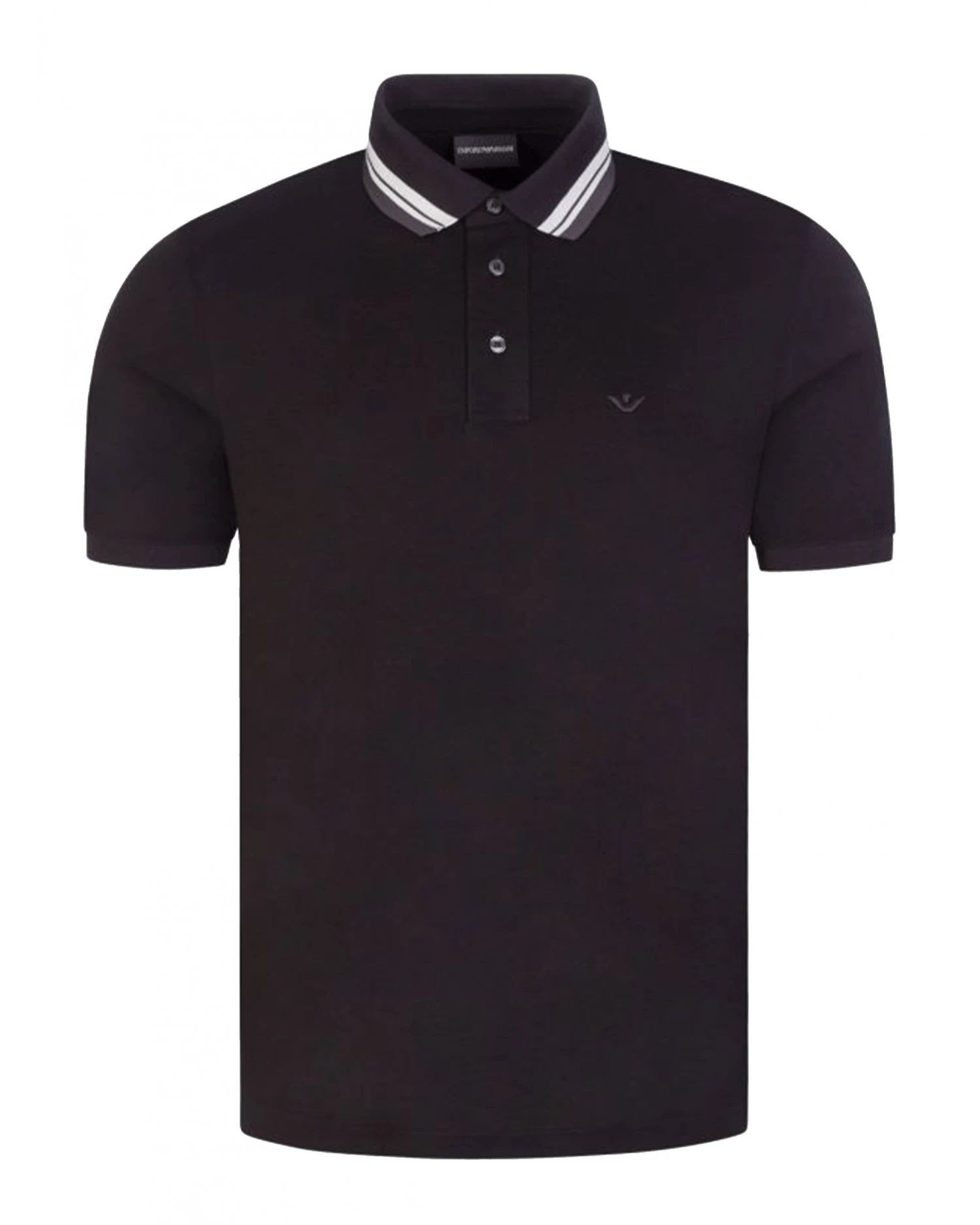 Emporio Armani Mens Tip And Tonal Polo Shirt Black 3 Emporio Armani Mens Tip And Tonal Polo Shirt Black