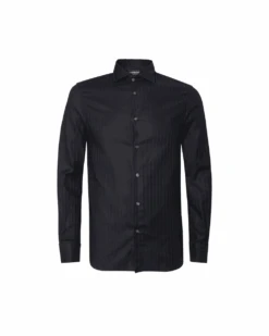 Emporio Armani Mens Tonal Stripe Shirt Navy