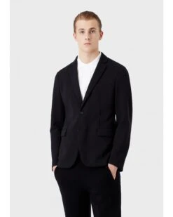 Emporio Armani Mens Travel Essentials Double Jersey Blazer Navy -Boss Shop emporio armani mens travel essentials double jersey blazer navy p44348 278177 zoom