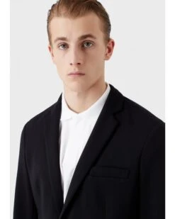 Emporio Armani Mens Travel Essentials Double Jersey Blazer Navy -Boss Shop emporio armani mens travel essentials double jersey blazer navy p44348 278181 zoom