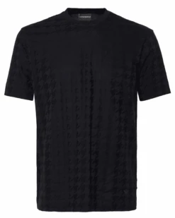 Emporio Armani Mens Verticle Houndstooth T Shirt Navy