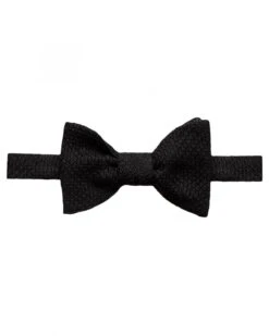 Eton Shirts Mens Black Grenadine Ready-Tied Silk Bow Tie
