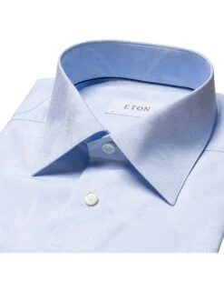 Eton Shirts Mens Blue Tonal Floral Pattern Slim Fit Shirt -Boss Shop eton shirts mens blue tonal floral pattern slim fit shirt p43148 264041 zoom
