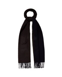 Eton Shirts Mens Brown Double-Faced Wool Scarf