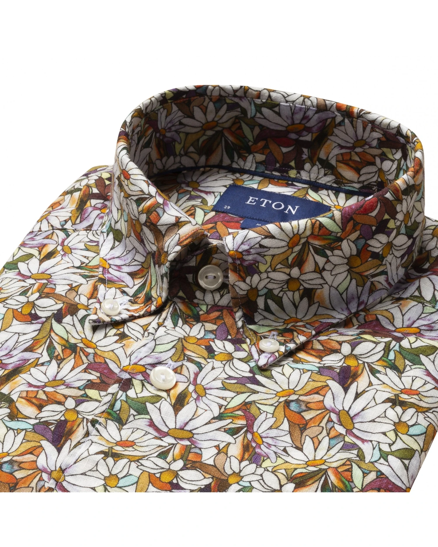 Eton Shirts Mens Contemporary Fit Multicoloured Stained Floral Print Shirt 4 Eton Shirts Mens Contemporary Fit Multicoloured Stained Floral Print Shirt - Image 2