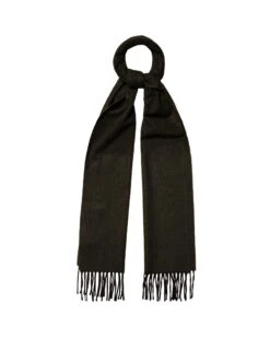 Eton Shirts Mens Dark Green Herringbone Wool Scarf