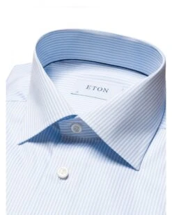 Eton Shirts Mens Fine Striped Twill Shirt Light Blue -Boss Shop eton shirts mens fine striped twill shirt light blue p44208 271157 zoom