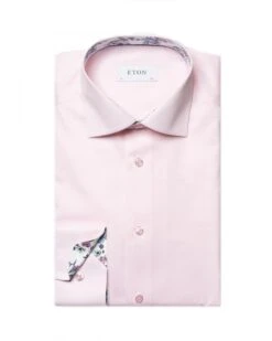 Eton Shirts Mens Floral Insert Shirt Pink