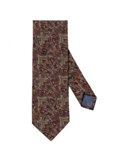 Eton Shirts Mens Floral Pattern Tie Burgundy