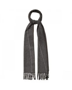 Eton Shirts Mens Grey Herringbone Wool Scarf