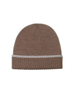 Eton Shirts Mens Knitted Wool Beanie, Brown Hat