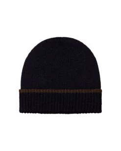 Eton Shirts Mens Knitted Wool Beanie, Navy Blue Hat