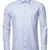 Eton Shirts Mens Light Blue Plaid Cotton Lyocell Blend Shirt -Boss Shop eton shirts mens light blue plaid cotton lyocell blend shirt p42603 252957 zoom