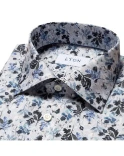 Eton Shirts Mens Light Blue/White Floral Print Shirt -Boss Shop eton shirts mens light blue white floral print shirt p41198 231545 zoom
