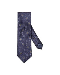 Eton Shirts Mens Navy Blue Jacquard Paisley Silk Tie