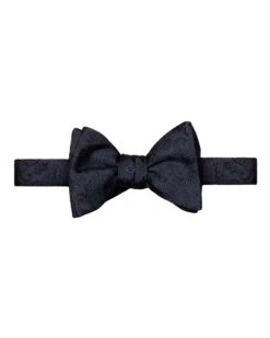 Eton Shirts Mens Navy Blue Ready-Tied Silk Paisley Bow Tie