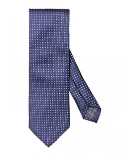 Eton Shirts Mens Navy Micro Geometric Pattern Silk Tie