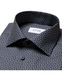Eton Shirts Mens Navy Signature Twill Slim Fit Micro Headphones Print Shirt -Boss Shop eton shirts mens navy signature twill slim fit micro headphones print shirt p42175 246138 zoom