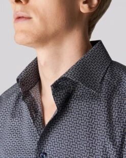 Eton Shirts Mens Navy Signature Twill Slim Fit Micro Headphones Print Shirt -Boss Shop eton shirts mens navy signature twill slim fit micro headphones print shirt p42175 246148 zoom