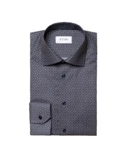 Eton Shirts Mens Navy Signature Twill Slim Fit Micro Headphones Print Shirt -Boss Shop eton shirts mens navy signature twill slim fit micro headphones print shirt p42175 246168 zoom