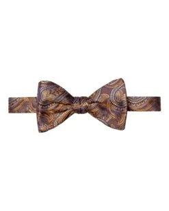 Eton Shirts Mens Orange Paisley Silk Bow Tie