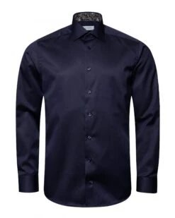 Eton Shirts Mens Paisley Detail Shirt Navy