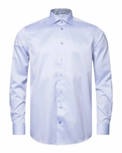 Eton Shirts Mens Paisley Twill Shirt Light Blue